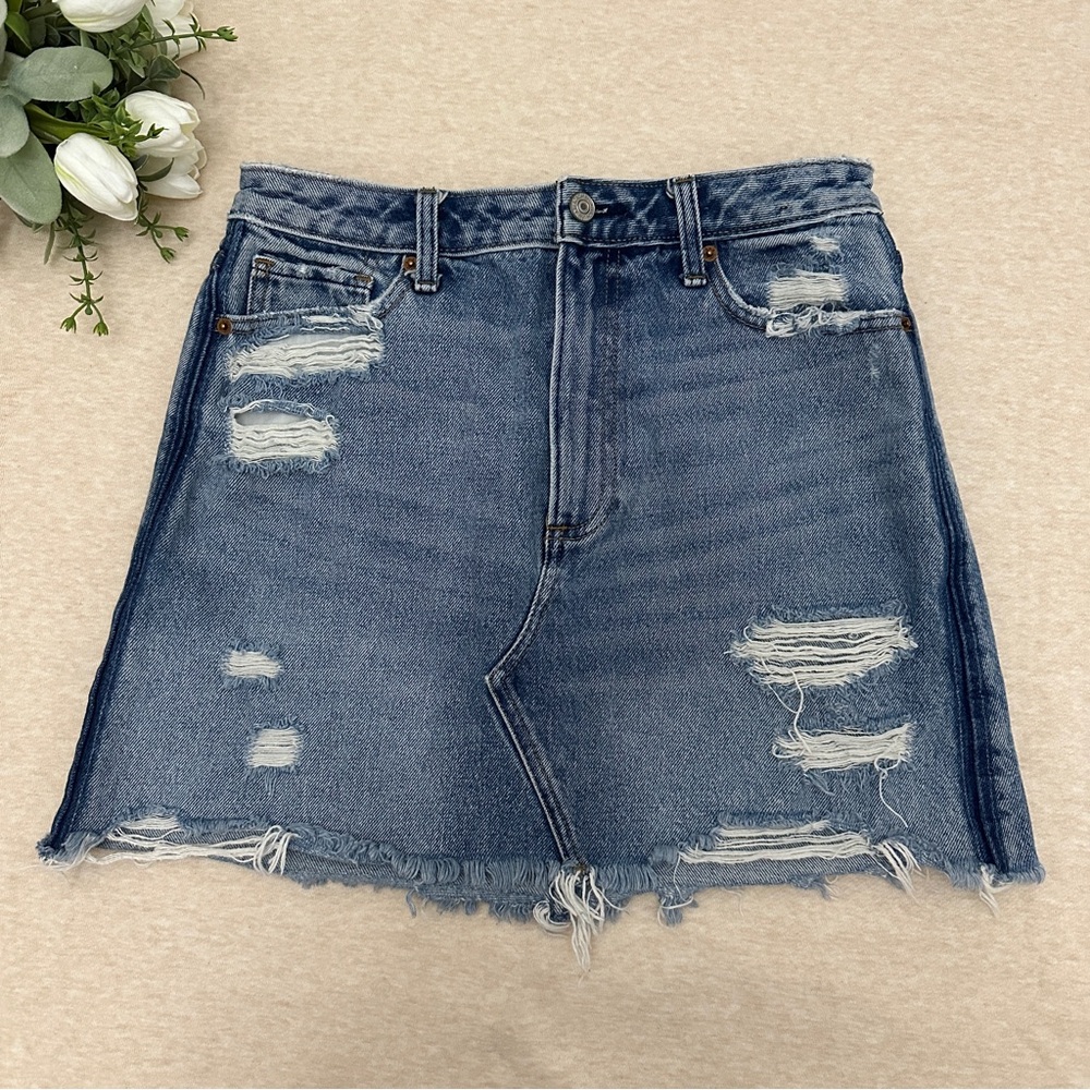Abercrombie & Fitch Women’s Ultra High Rise Blue Denim Skirt Size 6